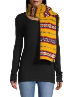 Rag & Bone Fair Isle Wool Scarf Yellow Multi
