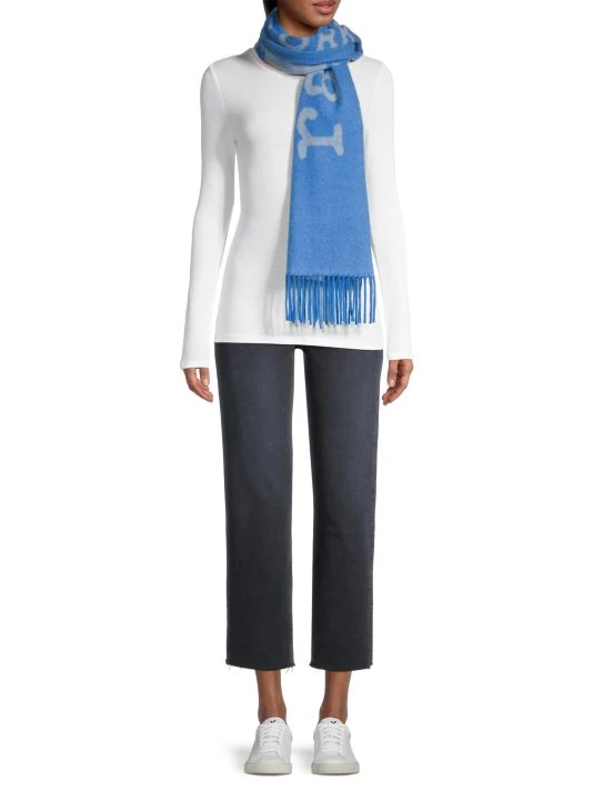 Rag & Bone Addison Skinny Recycled Wool Scarf Blue Ray 2 Rag & Bone Addison Skinny Recycled Wool Scarf Blue Ray - Image 2