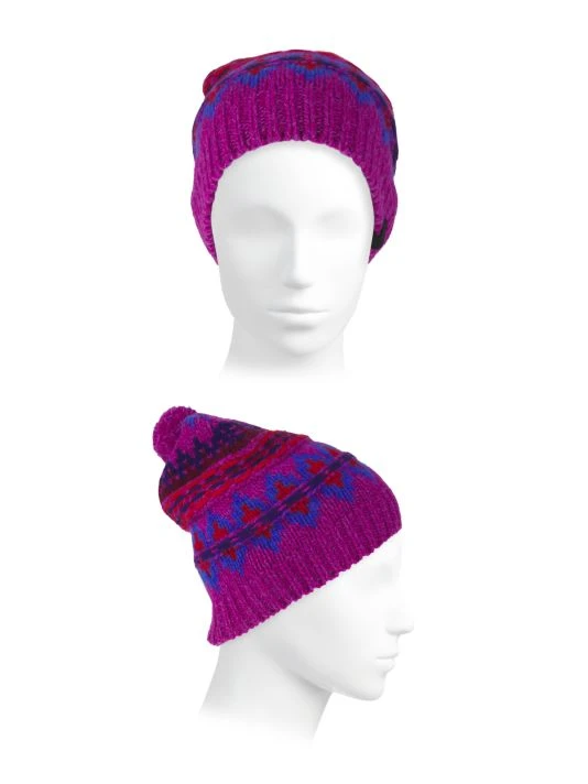 Rag & Bone Fair Isle Wool Beanie Purple 2 Rag & Bone Fair Isle Wool Beanie Purple - Image 2