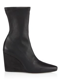 Rag & Bone Phoenix Leather Wedge Boots Black