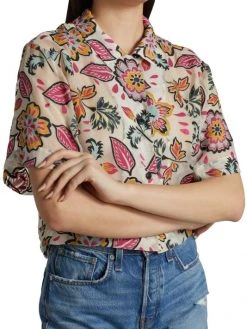 Rag & Bone Mare Cropped Floral Shirt -rag & bone Sales Store unnamed file 1253