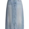 Rag & Bone Liquid Miramar Denim Midi-Skirt