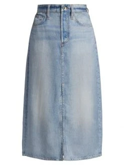Rag & Bone Liquid Miramar Denim Midi-Skirt