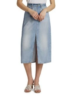 Rag & Bone Liquid Miramar Denim Midi-Skirt -rag & bone Sales Store unnamed file 1411