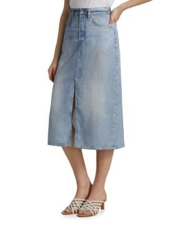 Rag & Bone Liquid Miramar Denim Midi-Skirt -rag & bone Sales Store unnamed file 1412