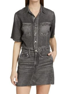 Rag & Bone Liquid Miramar Denim Minidress -rag & bone Sales Store unnamed file 1546