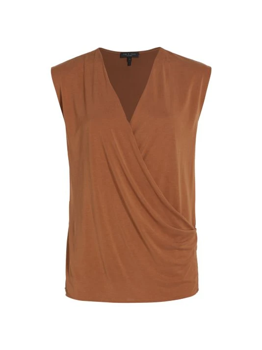 Rag & Bone Christy Drape Top Light Brown 1 Rag & Bone Christy Drape Top Light Brown