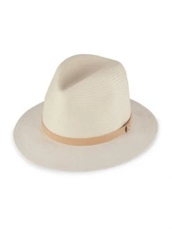 Rag & Bone Floppy Brim Straw & Canvas Fedora Blush