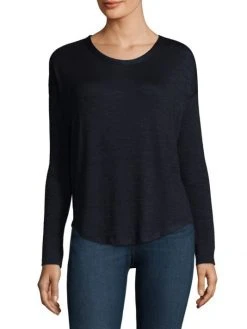 Rag & Bone Long-Sleeve Crewneck Top Navy Black -rag & bone Sales Store unnamed file 1806