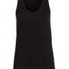 Rag & Bone Cotton Scoopneck Tank Top Black