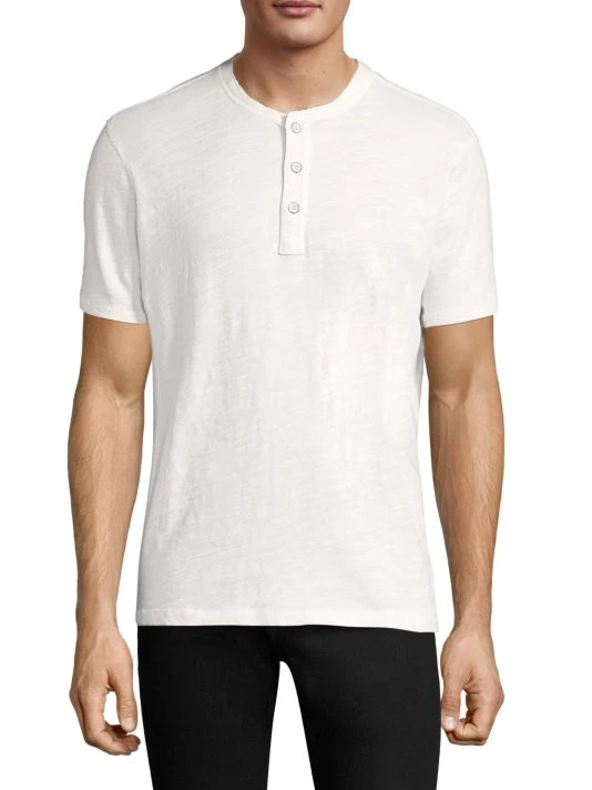 Rag & Bone Textured Slim-fit Short Sleeve Henley T-Shirt For Men White 7 Rag & Bone Textured Slim-fit Short Sleeve Henley T-Shirt For Men White - Image 7