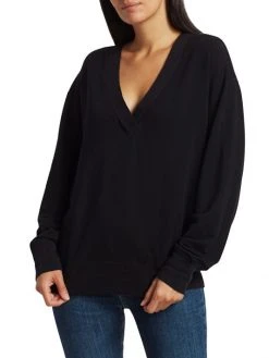 Rag & Bone Flora V-Neck Pullover Black -rag & bone Sales Store unnamed file 1874