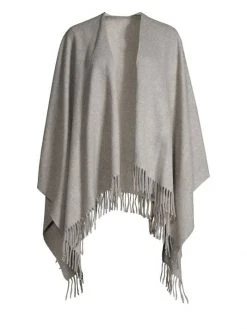 Rag & Bone Fringe-Trim Cashmere Poncho Heather Grey -rag & bone Sales Store unnamed file 1933