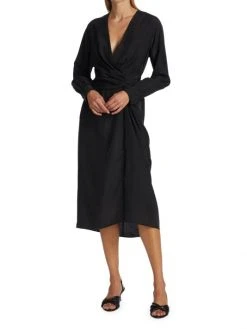 Rag & Bone Amber Silk Twist Midi Dress -rag & bone Sales Store unnamed file 1977