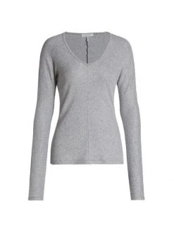 Rag & Bone Rib-Knit Bias Long Sleeve Top