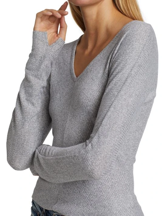 Rag & Bone Rib-Knit Bias Long Sleeve Top 6 Rag & Bone Rib-Knit Bias Long Sleeve Top - Image 6