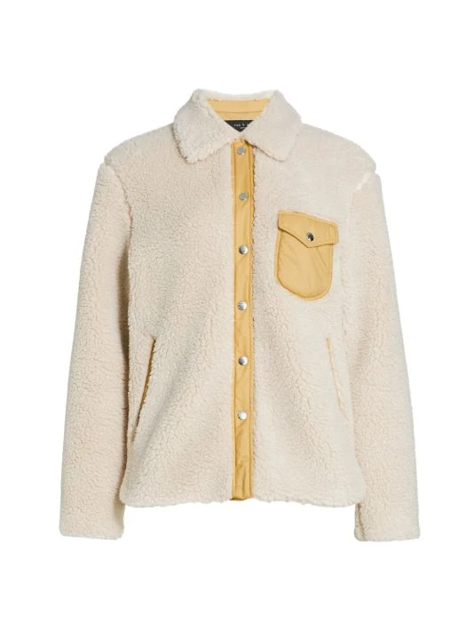 Rag & Bone Elliot Sherpa Shacket Ivory 3 Rag & Bone Elliot Sherpa Shacket Ivory - Image 3