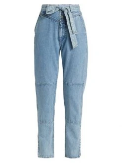 Rag & Bone Mia High-Rise Belted Tapered Jeans