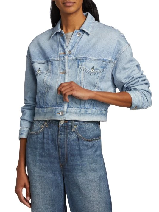 Rag & Bone Miramar Cropped Trucker Denim Jacket 3 Rag & Bone Miramar Cropped Trucker Denim Jacket - Image 3