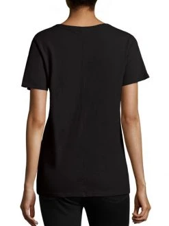 Rag & Bone V-Neck Cotton Tee Black -rag & bone Sales Store unnamed file 223