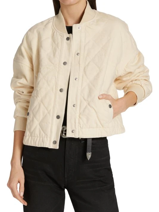 Rag & Bone Val Quilted Cropped Bomber Jacket 3 Rag & Bone Val Quilted Cropped Bomber Jacket - Image 3