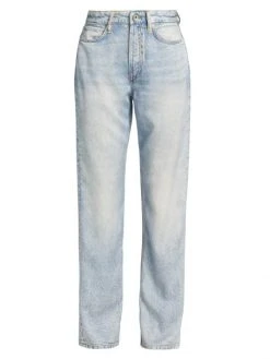 Rag & Bone Alex Liquid High-Rise Straight-Leg Printed Jeans