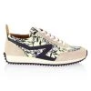 Rag & Bone Retro Mixed Media Runner Sneakers Red Floral