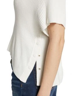 Rag & Bone Dakota Draped Rib-Knit Polo -rag & bone Sales Store unnamed file 2386