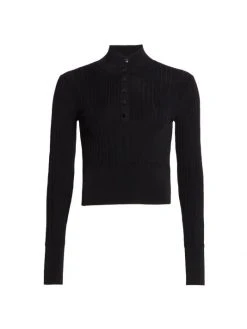 Rag & Bone Esme Ribbed Snap Pullover Black -rag & bone Sales Store unnamed file 2431