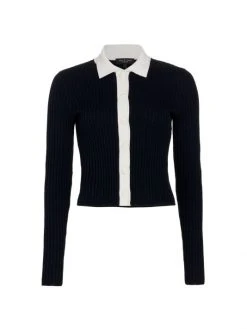 Rag & Bone Navaya Ribbed Polo Cardigan