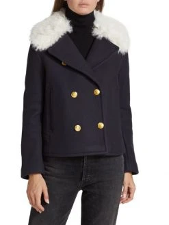 Rag & Bone Alfie Faux Shearling Collar Peacoat -rag & bone Sales Store unnamed file 247