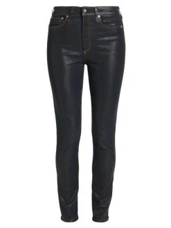 Rag & Bone Nina High-Rise Coated Stretch Skinny Jeans