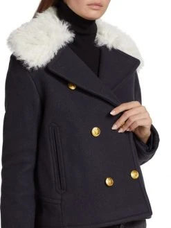 Rag & Bone Alfie Faux Shearling Collar Peacoat -rag & bone Sales Store unnamed file 250