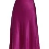 Rag & Bone Jaci Silk Satin Knee-Length Skirt Deep Pink