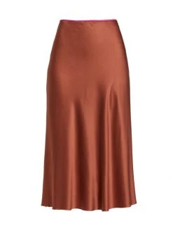 Rag & Bone Jaci Silk Satin Knee-Length Skirt Deep Pink -rag & bone Sales Store unnamed file 2565