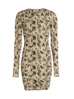 Rag & Bone Poppy Draped Snakeskin Print Minidress