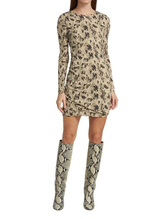 Rag & Bone Poppy Draped Snakeskin Print Minidress 2 Rag & Bone Poppy Draped Snakeskin Print Minidress - Image 2