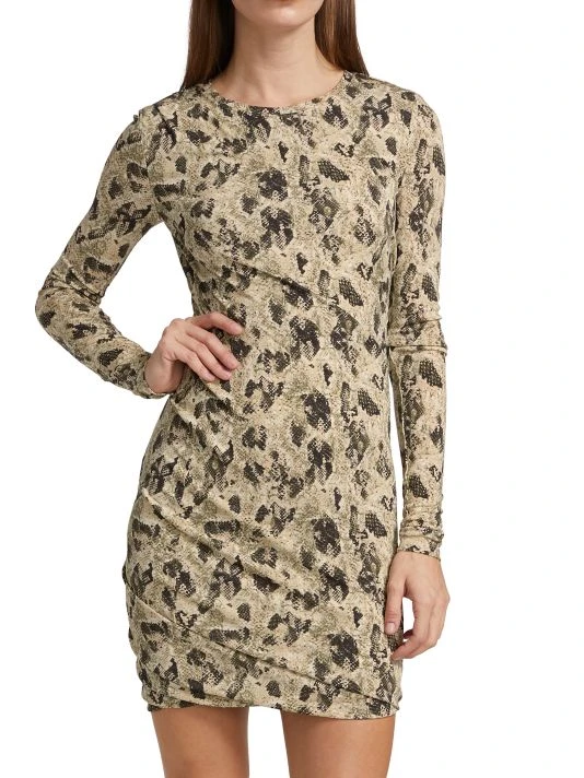 Rag & Bone Poppy Draped Snakeskin Print Minidress 3 Rag & Bone Poppy Draped Snakeskin Print Minidress - Image 3