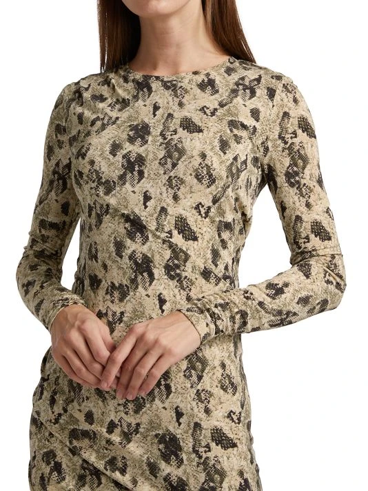 Rag & Bone Poppy Draped Snakeskin Print Minidress 6 Rag & Bone Poppy Draped Snakeskin Print Minidress - Image 6