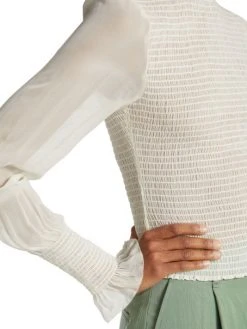 Rag & Bone Kayden Sheer Smocked Blouse -rag & bone Sales Store unnamed file 2657