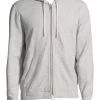 Rag & Bone Cotton Zip Up Hoodie For Men Heather Grey