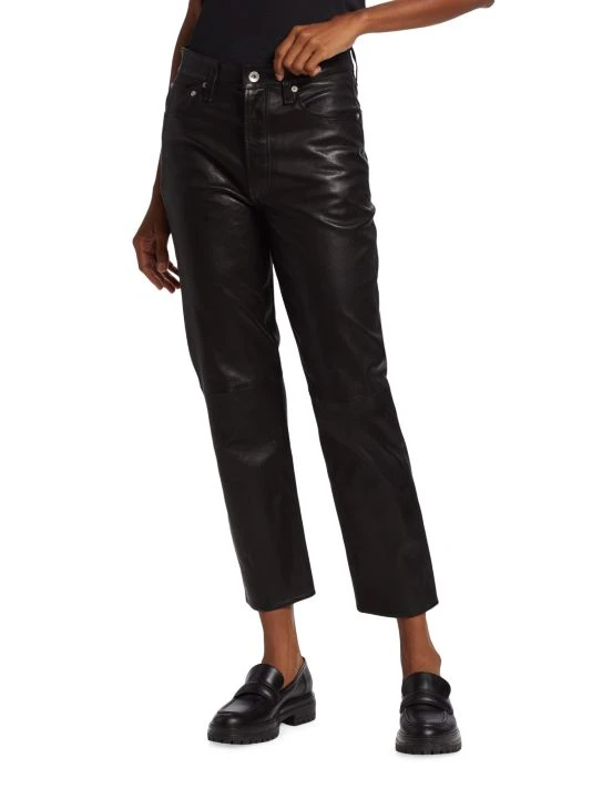 Rag & Bone Leather Slim Fit Pants 3 Rag & Bone Leather Slim Fit Pants - Image 3