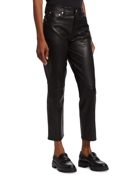 Rag & Bone Leather Slim Fit Pants 4 Rag & Bone Leather Slim Fit Pants - Image 4
