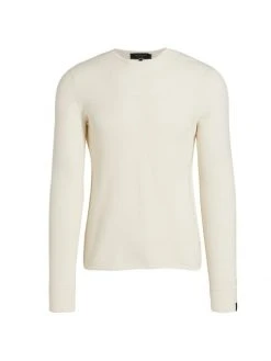 Rag & Bone Collin Pique Crewneck Sweater For Men Light Dove