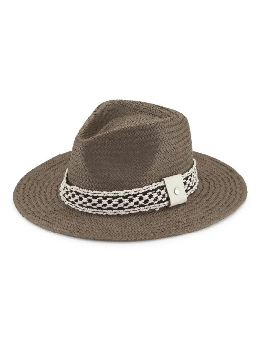 Rag & Bone Net Band Woven Straw Packable Fedora Safari 1 Rag & Bone Net Band Woven Straw Packable Fedora Safari