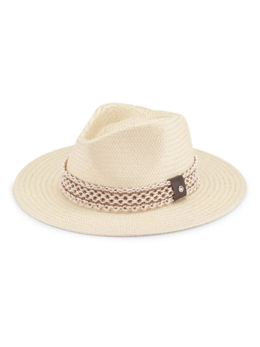 Rag & Bone Net Band Woven Straw Packable Fedora Safari 2 Rag & Bone Net Band Woven Straw Packable Fedora Safari - Image 2