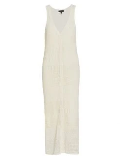 Rag & Bone Mae Vee Crochet Midi Dress Ivory