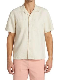 Rag & Bone Linen-Blend Short-Sleeve Shirt For Men -rag & bone Sales Store unnamed file 541