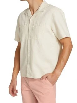 Rag & Bone Linen-Blend Short-Sleeve Shirt For Men -rag & bone Sales Store unnamed file 542