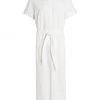 Rag & Bone Jade Embroidered Belted Shirt Dress White